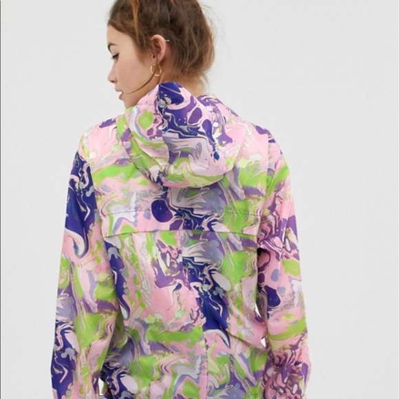 ASOS Purple Marble Print Rain Jacket - Picture 2 of 7